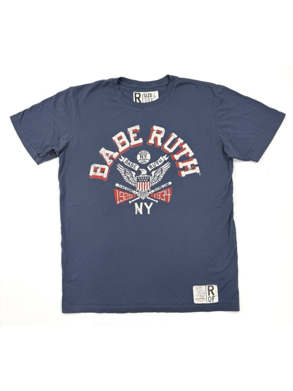 Roots Of Fight Babe Ruth T-Shirt 1920-1934 NY Bronx Bombers Baseball Sz Large